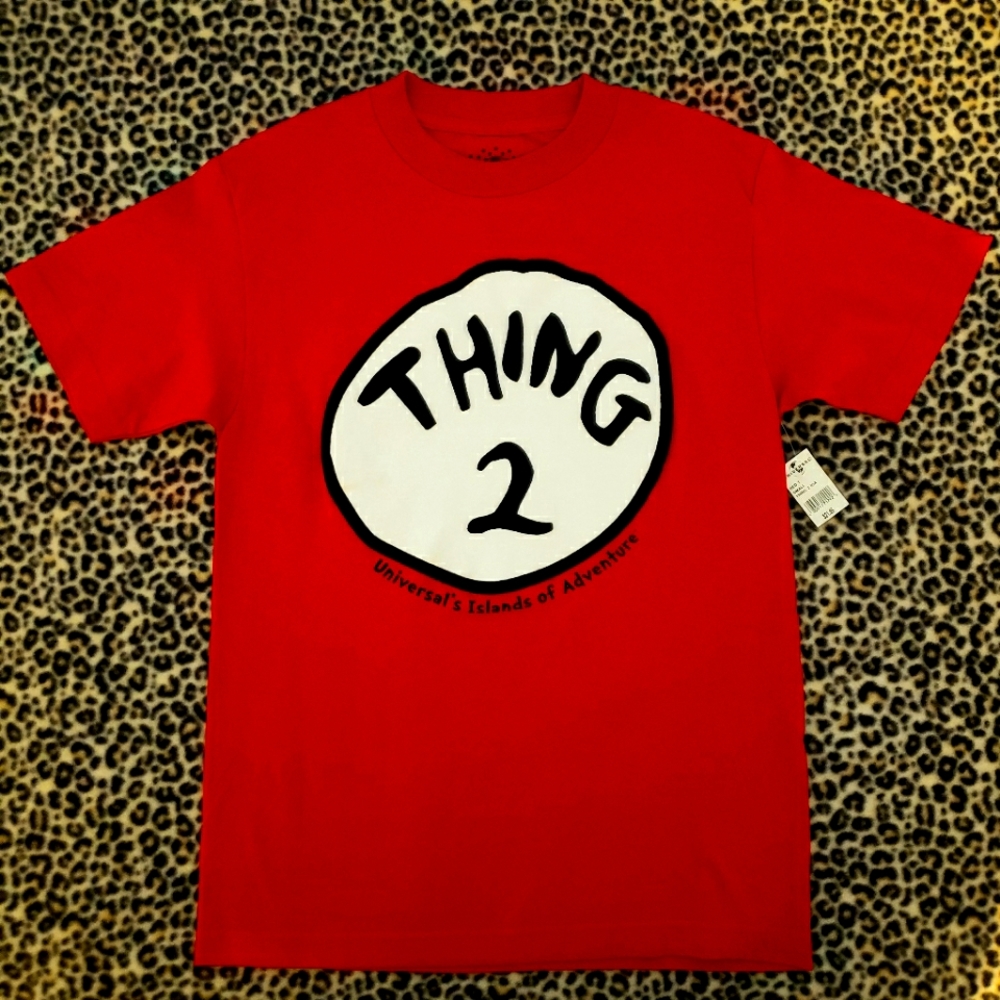 "Thing 2" Dr. Seuss Cat in the Hat Red T-Shirt, Size S, NWT, Universal IOA